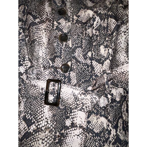 INC International Concepts Snakeskin Print Belted Trench Coat - Women's Size M‎ - Picture 3 of 8
